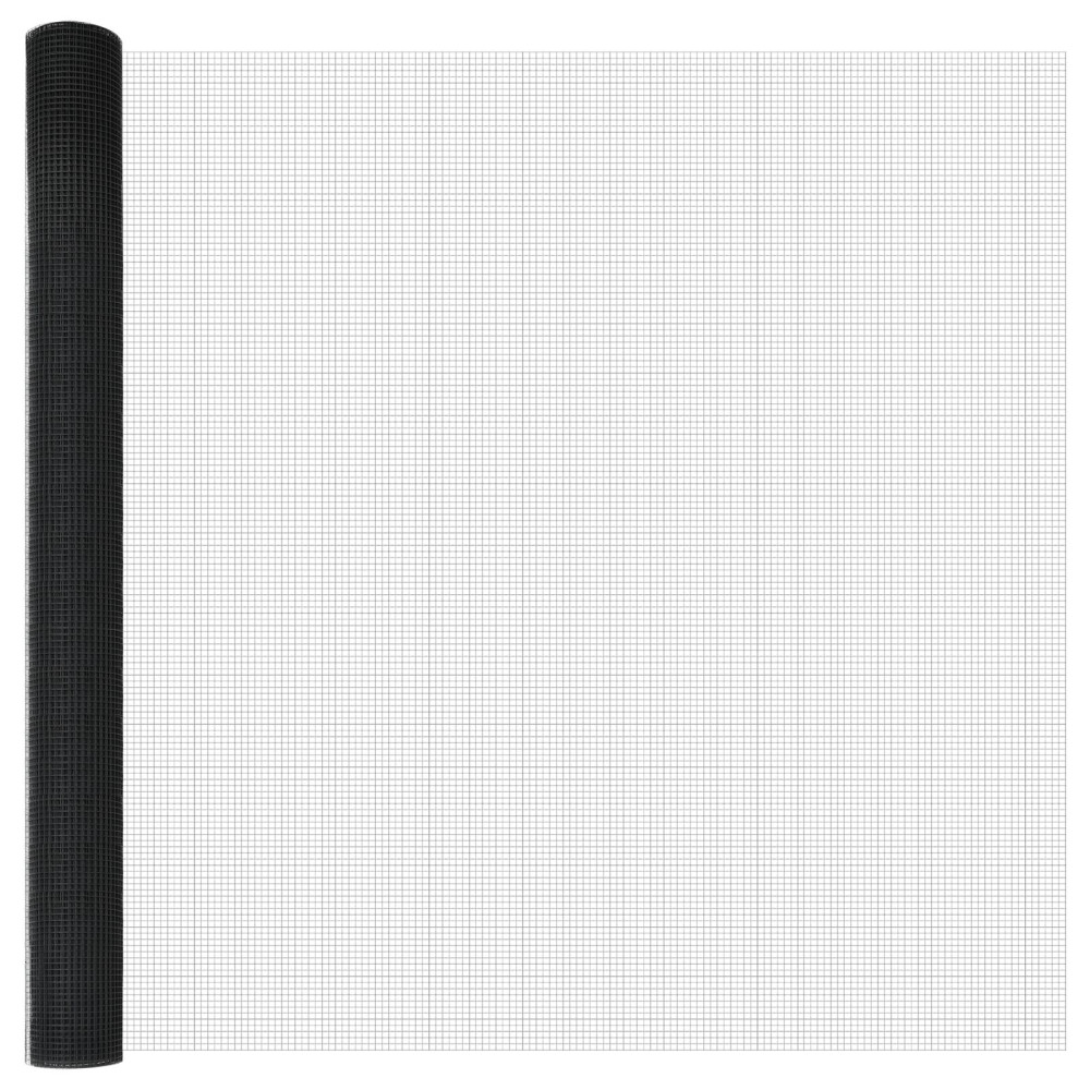 Produktbild för Svetsat trådgaller markfäste 10 x 1,5 m PVC-belagda stål Grå