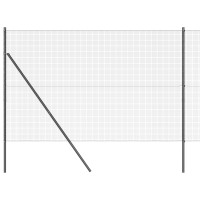 Produktbild för Svetsat trådgaller markfäste 10 x 1,5 m PVC-belagda stål Grå