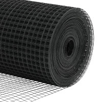 Produktbild för Svetsat trådgaller markfäste 10 x 1,5 m PVC-belagda stål Grå