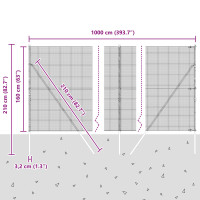 Produktbild för Svetsat trådgaller markfäste 10 x 1,6 m PVC-belagda stål Grå