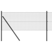 Produktbild för Svetsat trådgaller markfäste 25 x 0,5 m PVC-belagda stål Grå