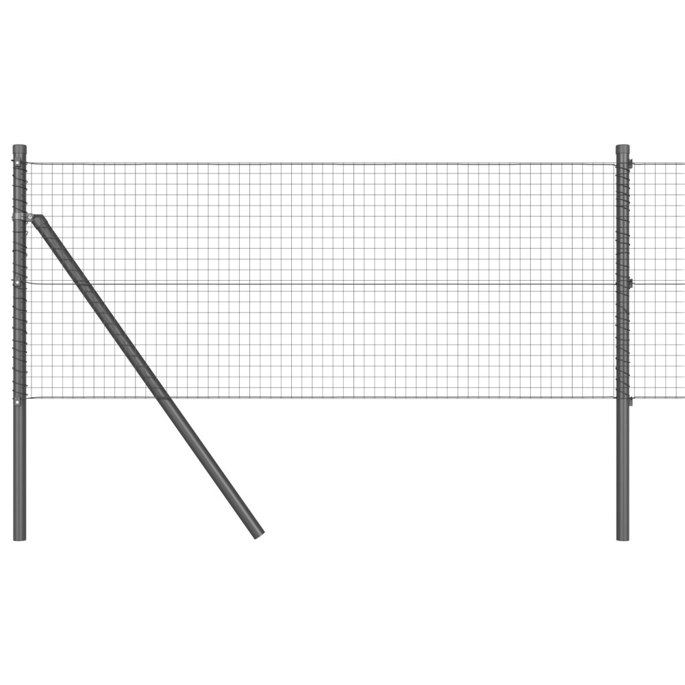 Produktbild för Svetsat trådgaller markfäste 25 x 0,5 m PVC-belagda stål Grå