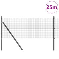 Produktbild för Svetsat trådgaller markfäste 25 x 0,6 m PVC-belagda stål Grå