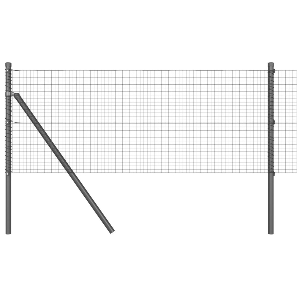 Produktbild för Svetsat trådgaller markfäste 25 x 0,6 m PVC-belagda stål Grå