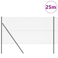 Produktbild för Svetsat trådgaller markfäste 25 x 1,2 m PVC-belagda stål Grå