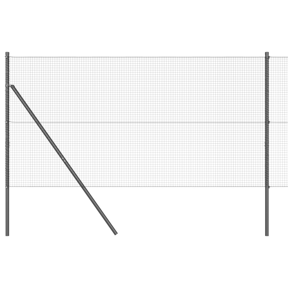 Produktbild för Svetsat trådgaller markfäste 25 x 1,2 m PVC-belagda stål Grå