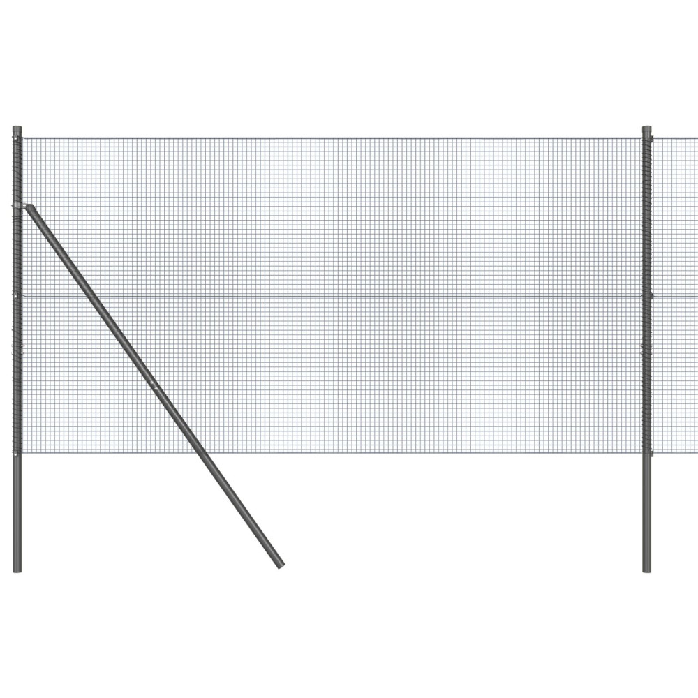 Produktbild för Svetsat trådgaller markfäste 25 x 1,4 m PVC-belagda stål Grå