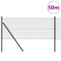 Produktbild för Svetsat trådgaller markfäste 50 x 0,5 m PVC-belagda stål Grå