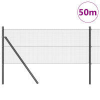 Produktbild för Svetsat trådgaller markfäste 50 x 0,6 m PVC-belagda stål Grå