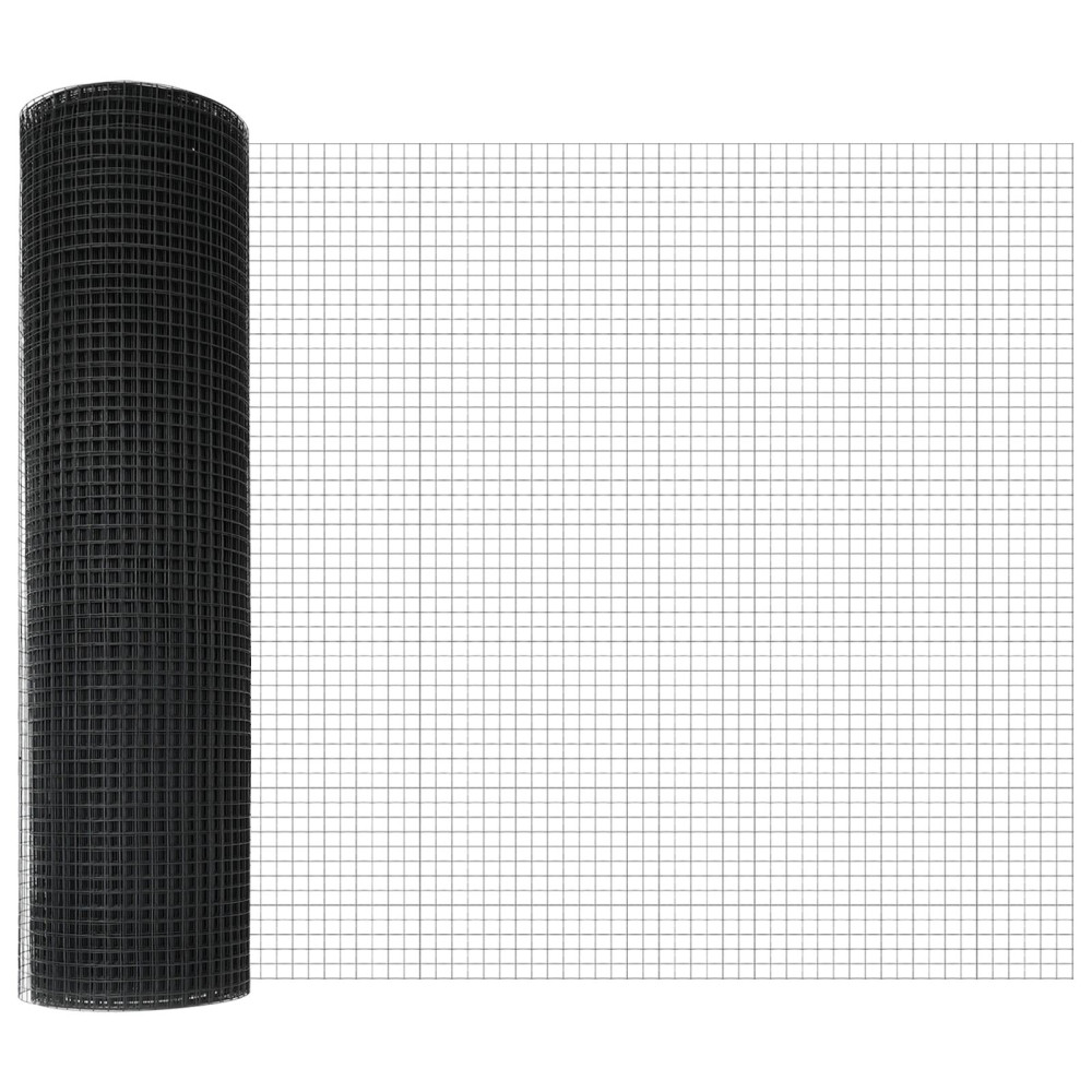 Produktbild för Svetsat trådgaller markfäste 50 x 0,6 m PVC-belagda stål Grå