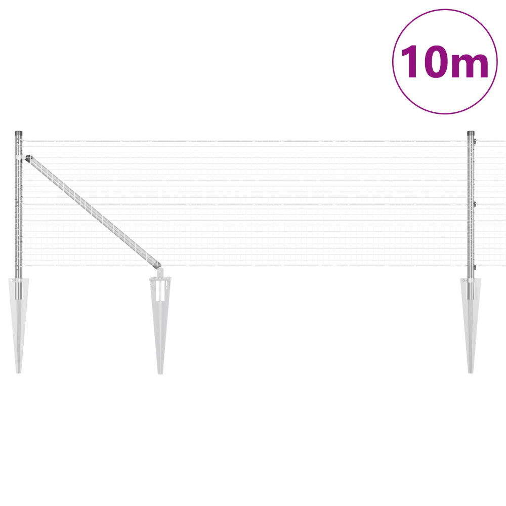 Produktbild för Svetsat trådgalleri med piggar 10 x 0,5 m (B x H)