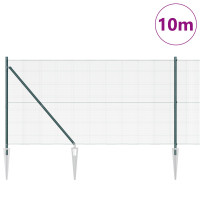 Produktbild för Utomhus svetsat trådsgaller med spikar 10 x 1,4 m Grön Mesh