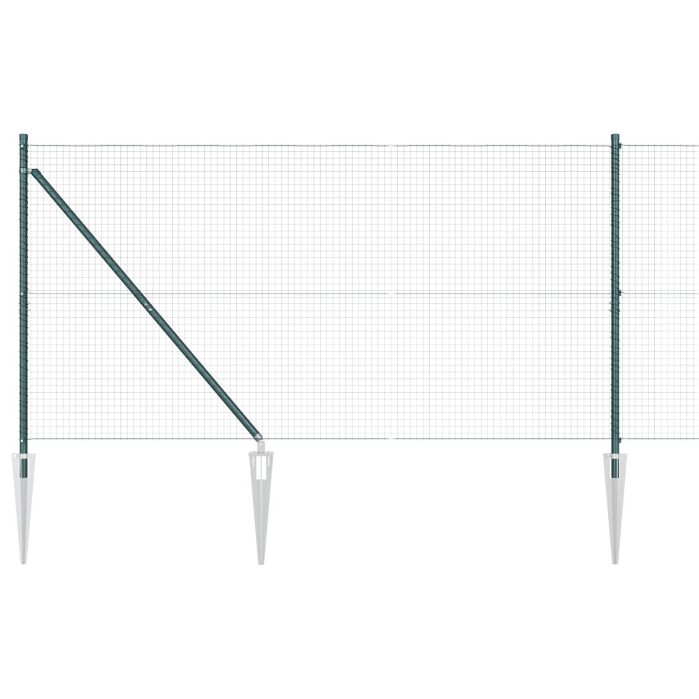 Produktbild för Utomhus svetsat trådsgaller med spikar 10 x 1,4 m Grön Mesh