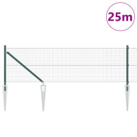 Produktbild för Svetsat trådgalleri med piggar 25 x 0,4 m PVC-belagda stål Grön