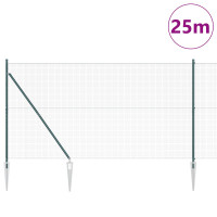 Produktbild för Utomhus svetsat trådsgaller med spikar 25 x 1,4 m Grön Mesh