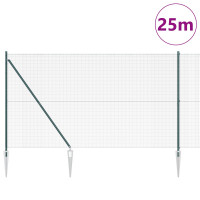 Produktbild för Utomhus svetsat trådsgaller med spikar 25 x 1,5 m Grön Mesh