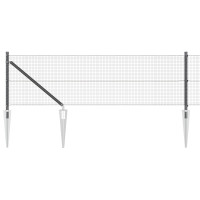 Produktbild för Svetsat trådgalleri med piggar 10 x 0,6 m PVC-belagda stål Grå