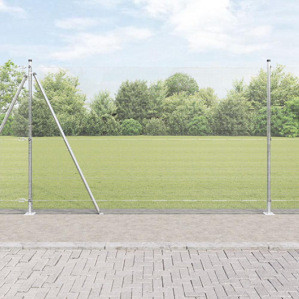 Produktbild för Svetsat Stålstaket med Betongbas 25 x 1,6 m (B x H)