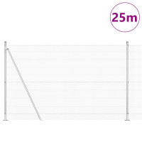 Produktbild för Svetsat Stålstaket med Betongbas 25 x 1,6 m (B x H)