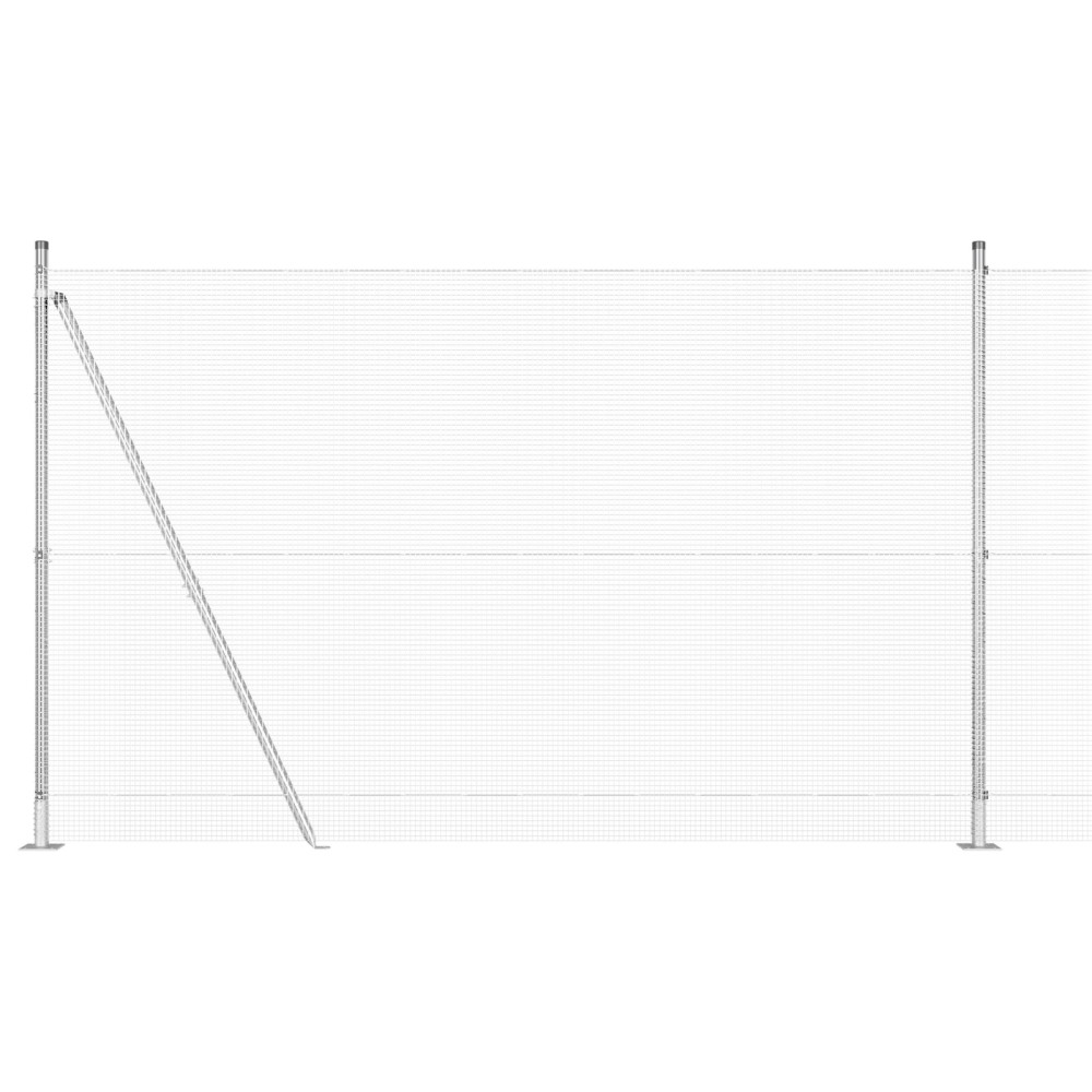 Produktbild för Svetsat Stålstaket med Betongbas 25 x 1,6 m (B x H)