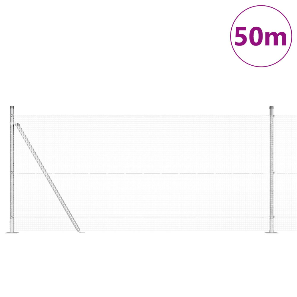Produktbild för Utomhus svetsat trådstängsel med betongfundament 50 x 1 m Mesh