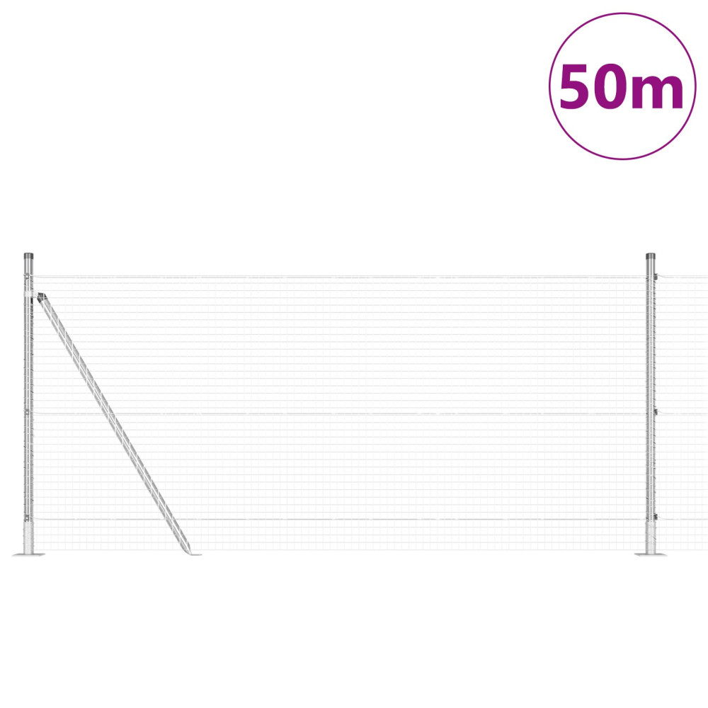 Produktbild för Svetsat Stålstaket med Betongbas 50 x 1 m Galvaniserat stål