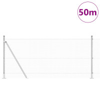 Produktbild för Svetsat Stålstaket med Betongbas 50 x 1 m Galvaniserat stål