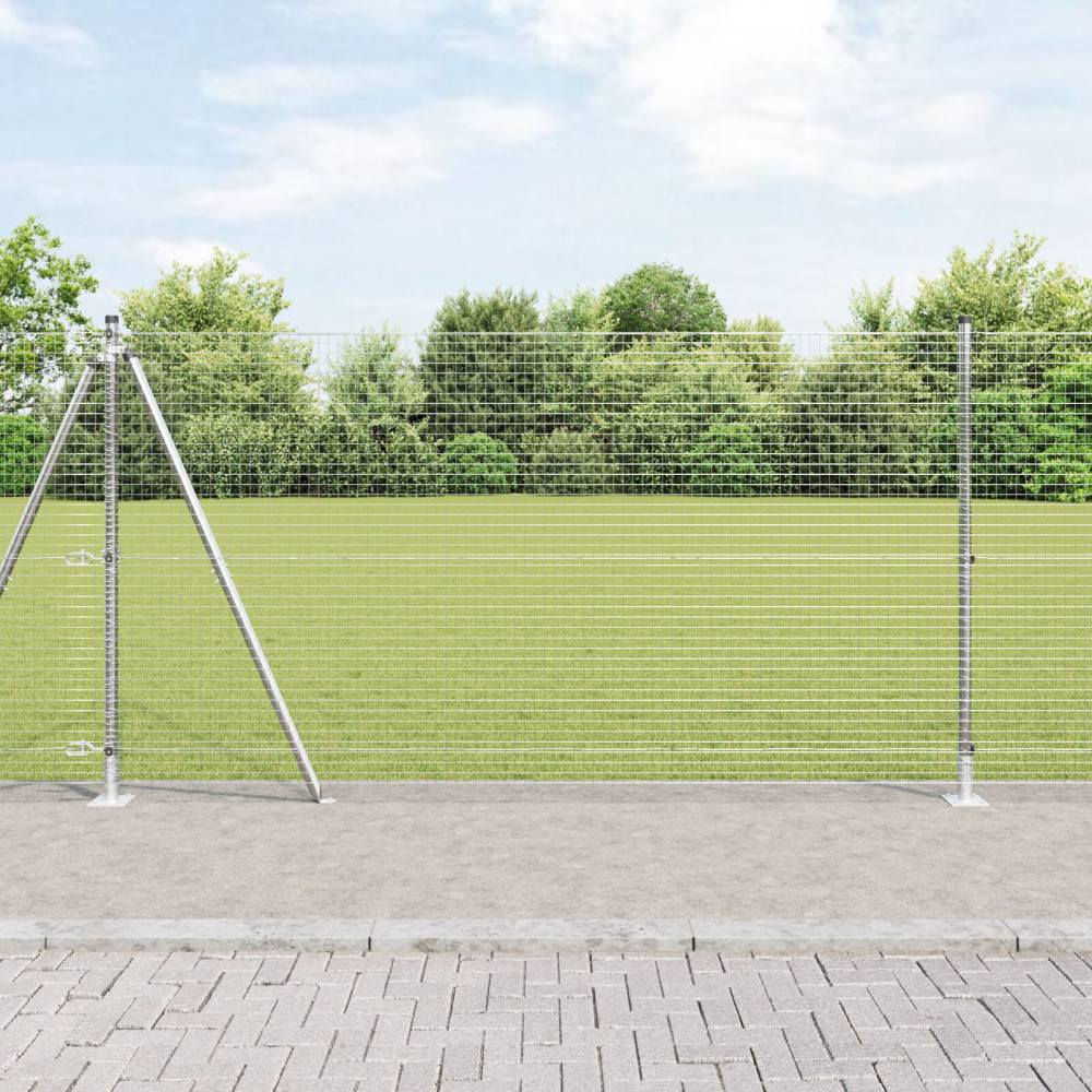 Produktbild för Svetsat Stålstaket med Betongbas 50 x 1,2 m Galvaniserat stål
