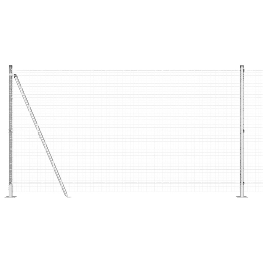 Produktbild för Svetsat Stålstaket med Betongbas 50 x 1,2 m Galvaniserat stål