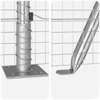 Produktbild för Svetsat Stålstaket med Betongbas 50 x 1,2 m Galvaniserat stål