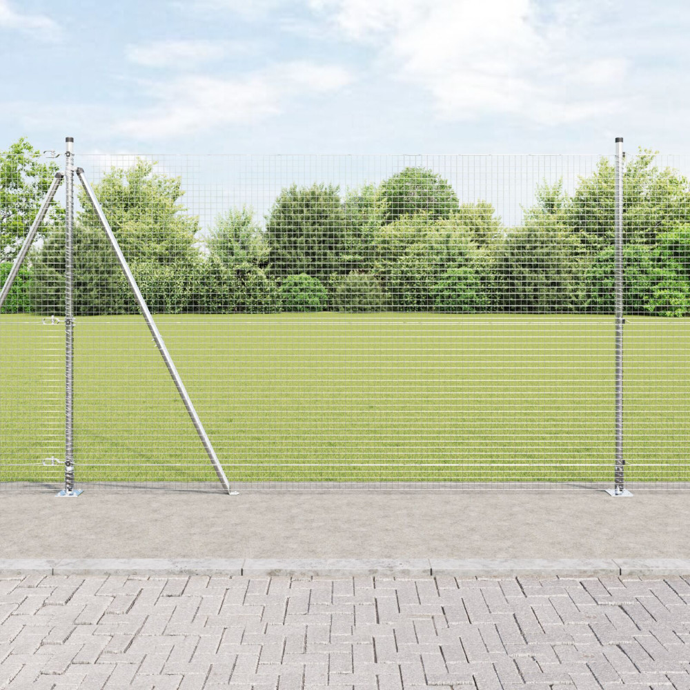 Produktbild för Svetsat Stålstaket med Betongbas 50 x 1,4 m Galvaniserat stål