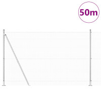 Produktbild för Svetsat Stålstaket med Betongbas 50 x 1,4 m Galvaniserat stål