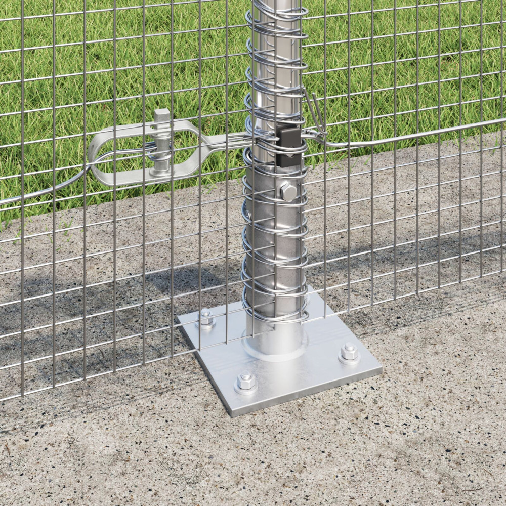 Produktbild för Svetsat Stålstaket med Betongbas 100 x 0,5 m Galvaniserat stål