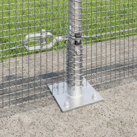 Produktbild för Svetsat Stålstaket med Betongbas 100 x 0,6 m Galvaniserat stål