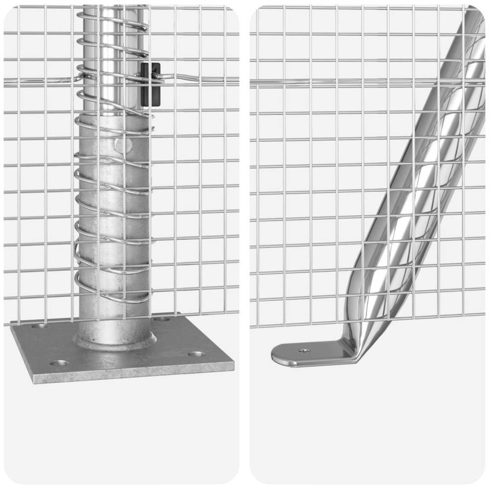 Produktbild för Svetsat Stålstaket med Betongbas 100 x 0,6 m Galvaniserat stål