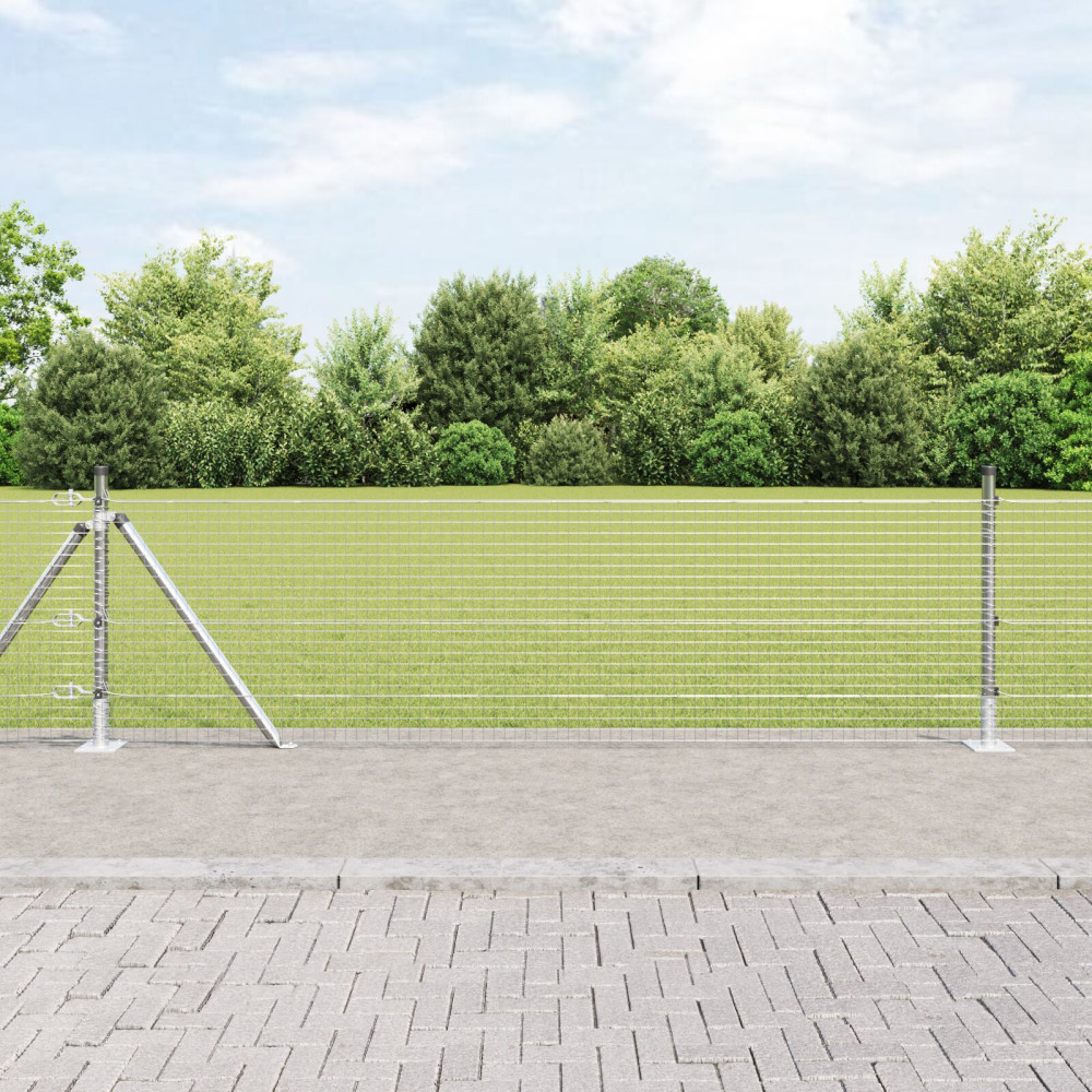 Produktbild för Svetsat Stålstaket med Betongbas 100 x 0,6 m Galvaniserat stål