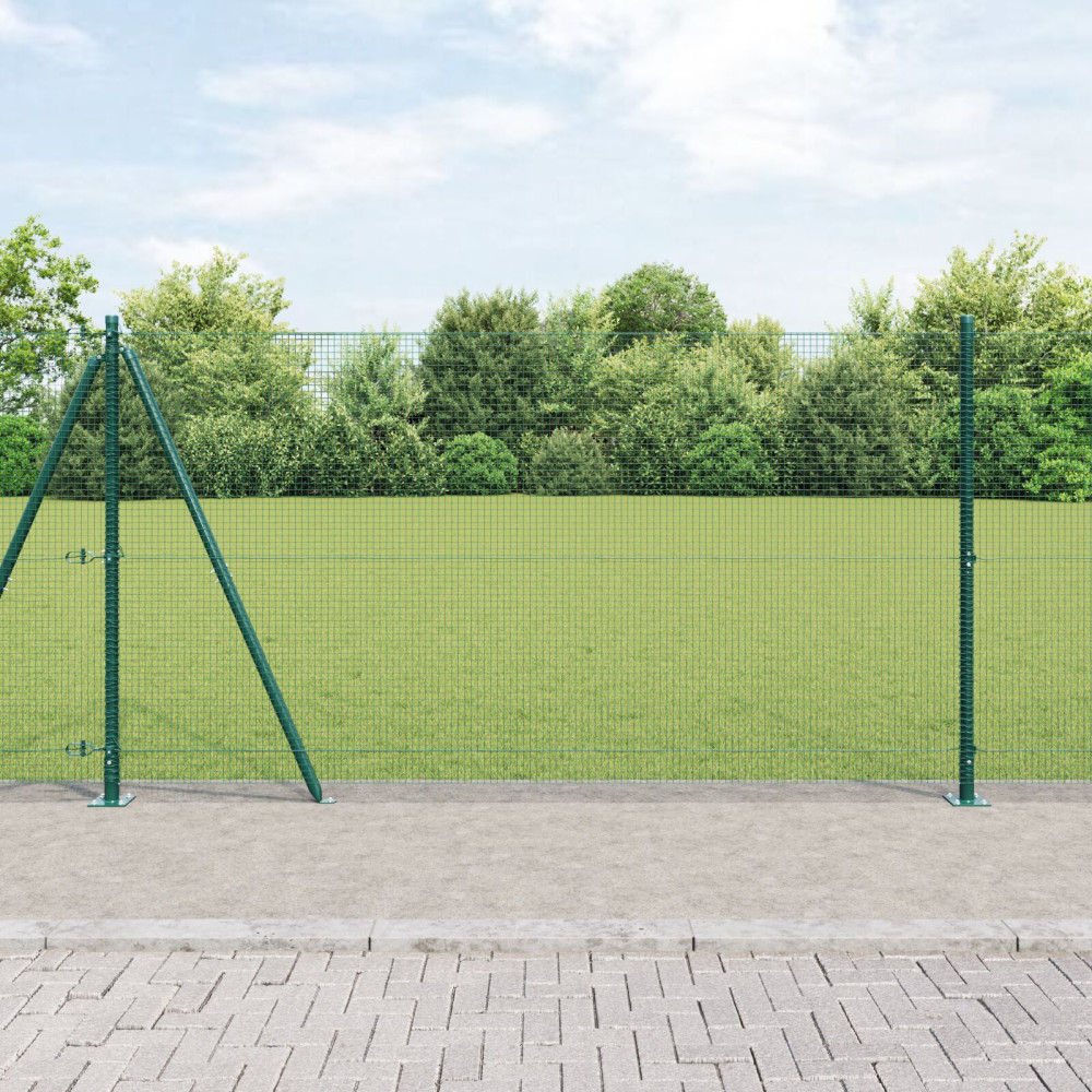 Produktbild för Svetsat Stålstaket med Betongbas 10 x 1,2 m PVC-belagda stål