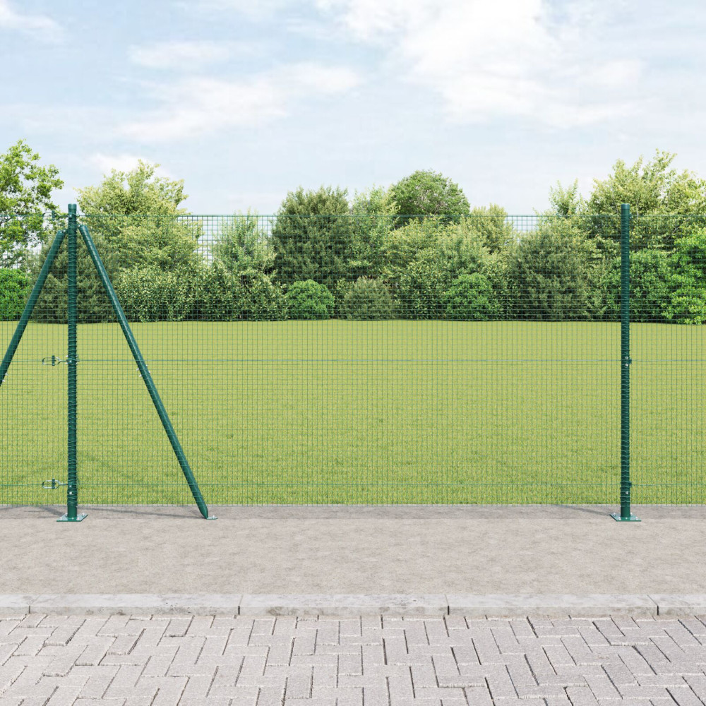 Produktbild för Svetsat Stålstaket med Betongbas 10 x 1,2 m PVC-belagda stål