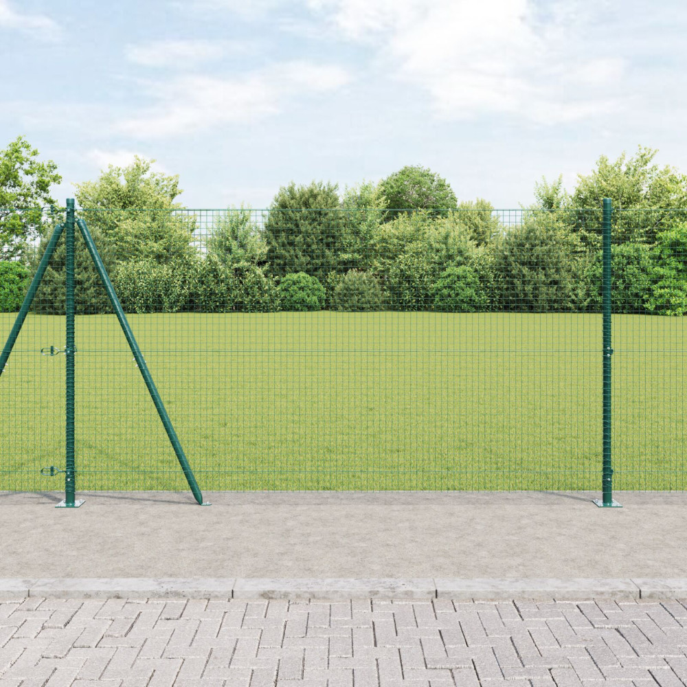 Produktbild för Svetsat Stålstaket med Betongbas 10 x 1,2 m PVC-belagda stål