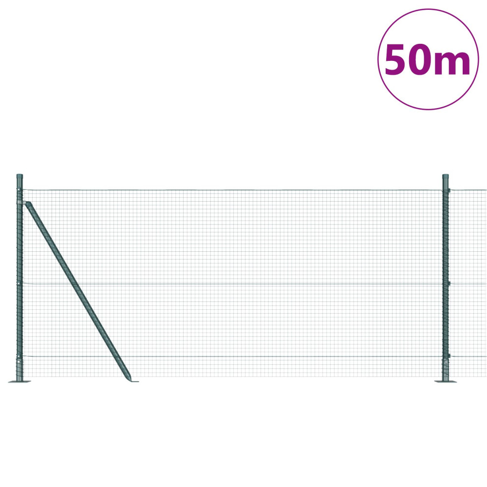 Produktbild för Svetsat Stålstaket med Betongbas 50 x 0,8 m PVC-belagda stål