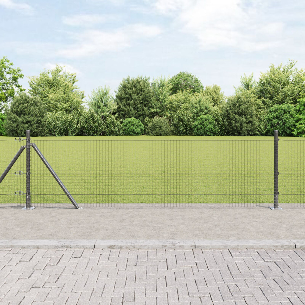 Produktbild för Svetsat Stålstaket med Betongbas 100 x 0,6 m (B x H)