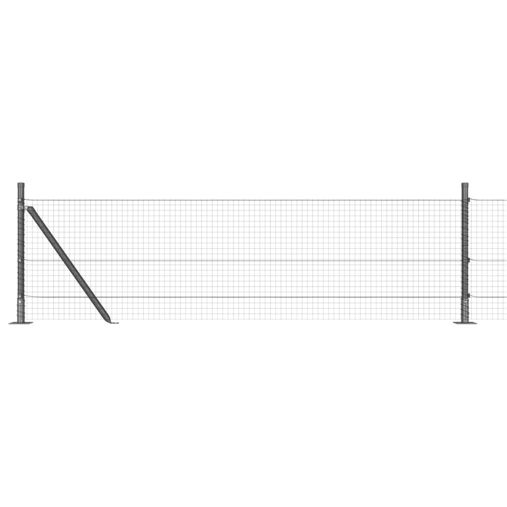 Produktbild för Svetsat Stålstaket med Betongbas 100 x 0,6 m (B x H)