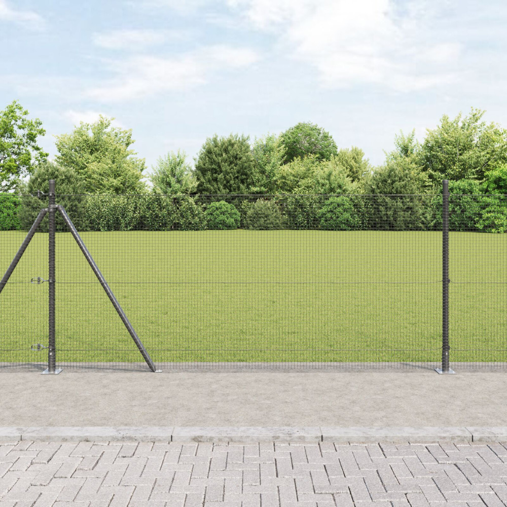 Produktbild för Svetsat Stålstaket med Betongbas 100 x 0,8 m (B x H)