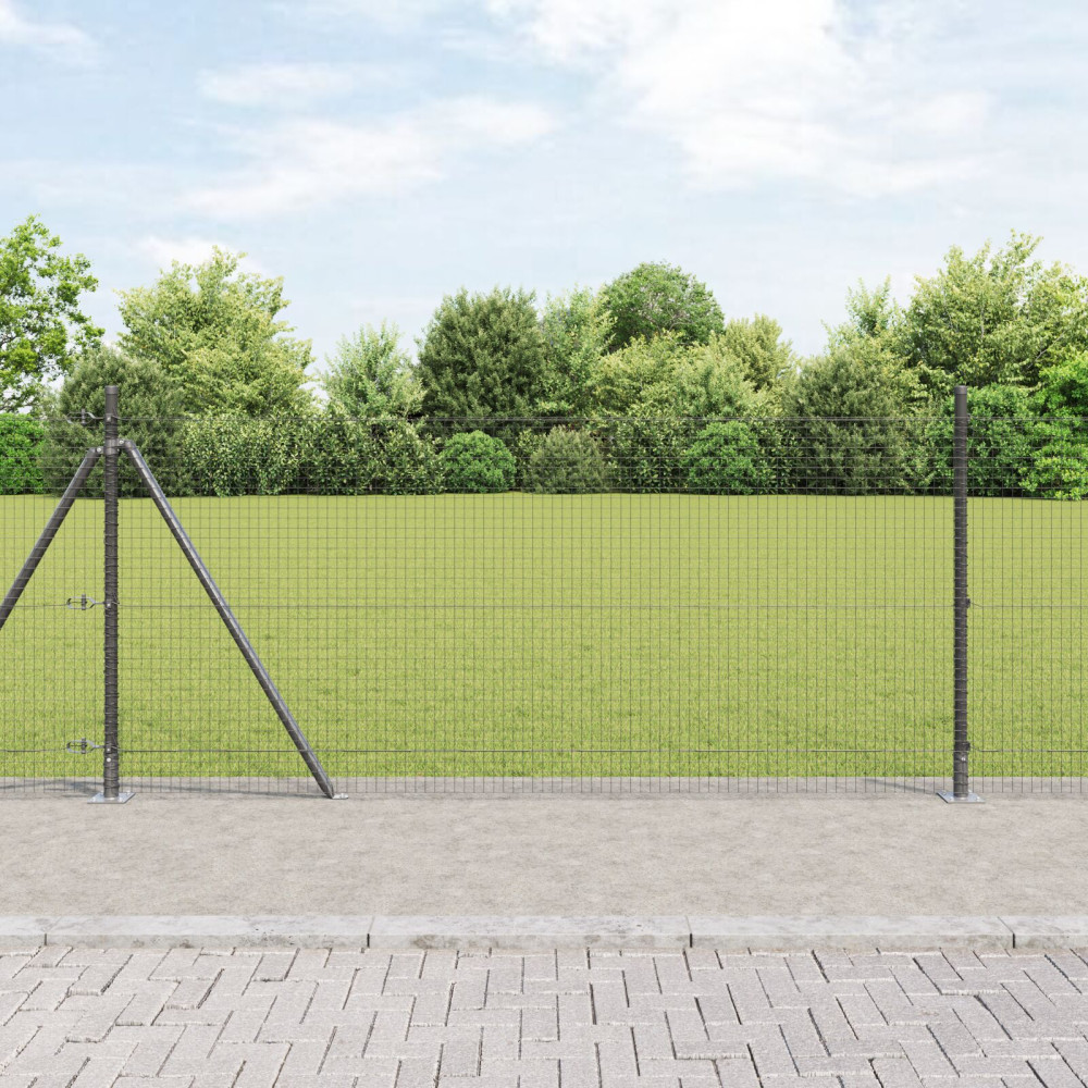 Produktbild för Svetsat Stålstaket med Betongbas 100 x 0,8 m (B x H)