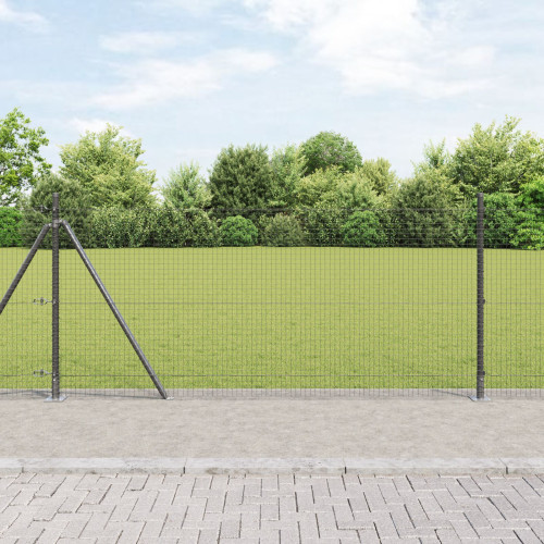 vidaXL Svetsat Stålstaket med Betongbas 100 x 0,8 m (B x H)