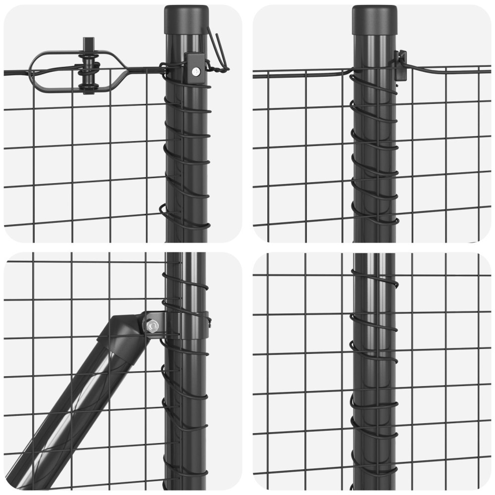 Produktbild för Svetsat Stålstaket med Betongbas 100 x 0,8 m (B x H)