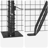 Produktbild för Svetsat Stålstaket med Betongbas 100 x 0,8 m (B x H)