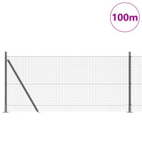 Produktbild för Svetsat Stålstaket med Betongbas 100 x 1 m (B x H)