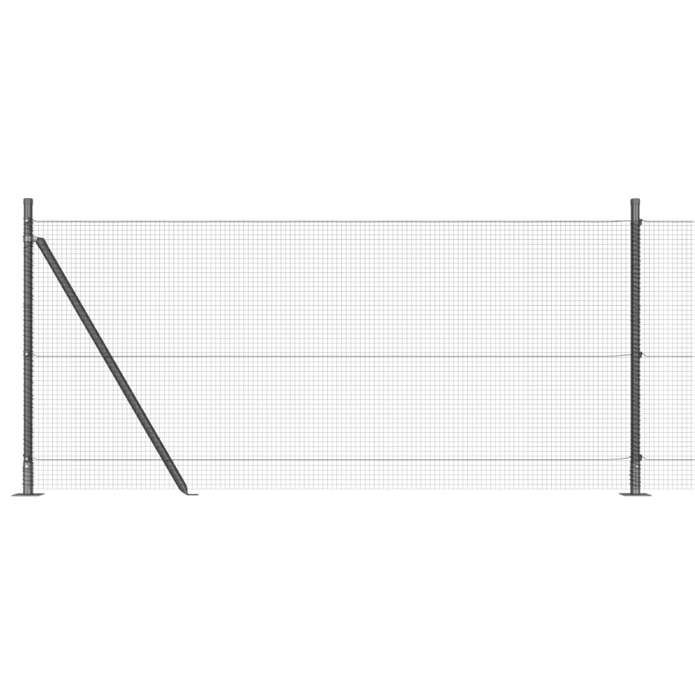 Produktbild för Svetsat Stålstaket med Betongbas 100 x 1 m (B x H)