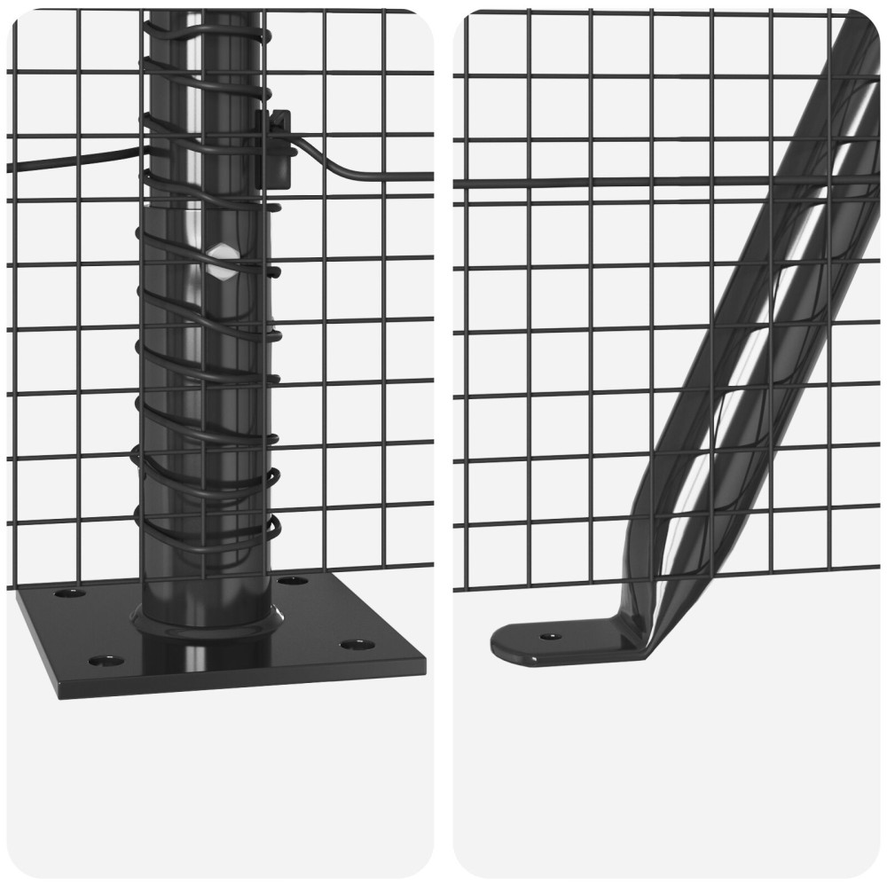 Produktbild för Svetsat Stålstaket med Betongbas 100 x 1 m (B x H)